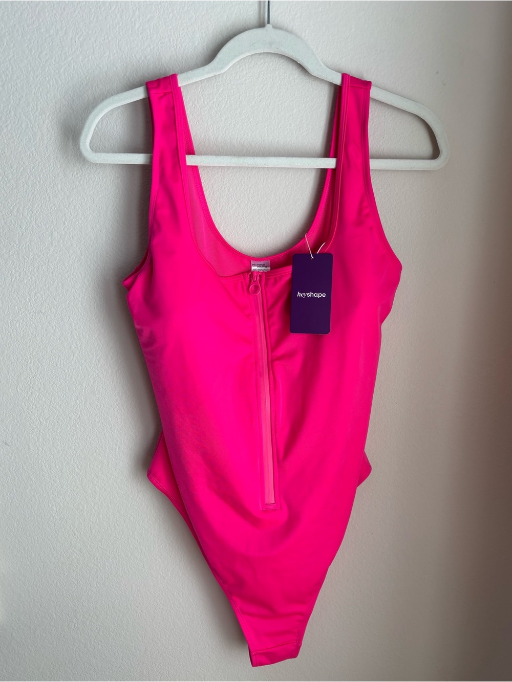 Heyshape Hot Pink Front-Zip One-Piece Swimsuit